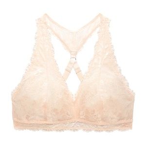 Savage X Fenty Floral Lace Racerback Bralette Pink